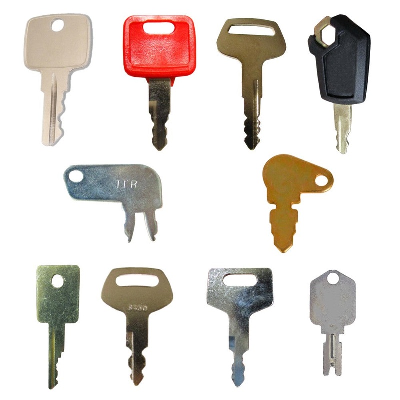 10 Key Heavy Construction Equipment Ignition Keys Set - Great Starter Set