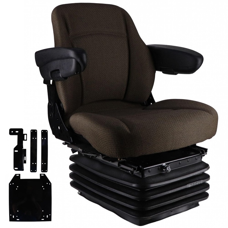 Mid Back Seat Brown Fabric w/ Air Suspension Fits John Deere 7200 7210 7220