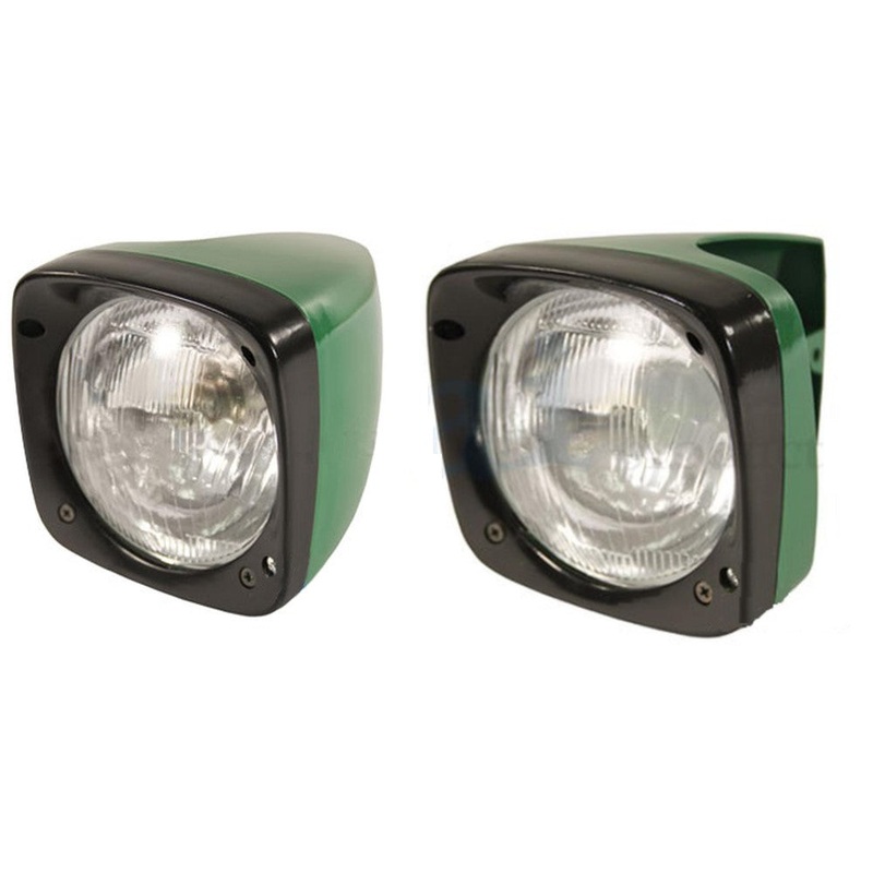 RH / LH Tractor Headlight Set DE13523 DE13524 Fits John Deere 820 920 1020 1520