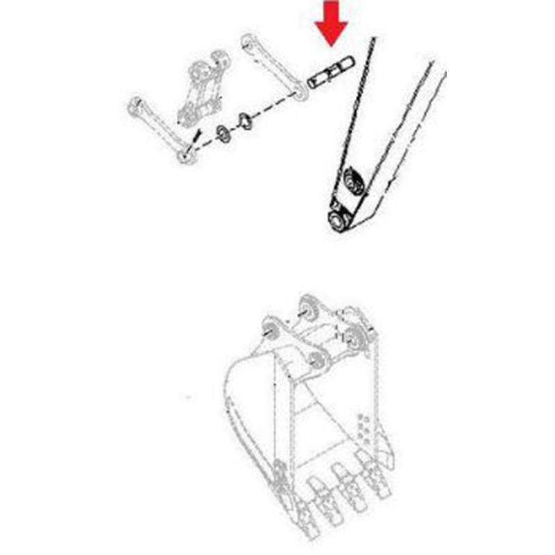 3088579 Pin, Link to Dipper - Fits John Deere 160LC, 160CLC, 160DLC, 160GLC