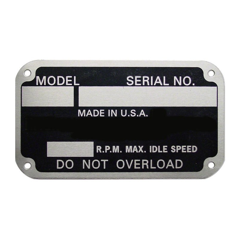 Serial Number Tag Fits International Harvester EARLY STYLE 1939-1949