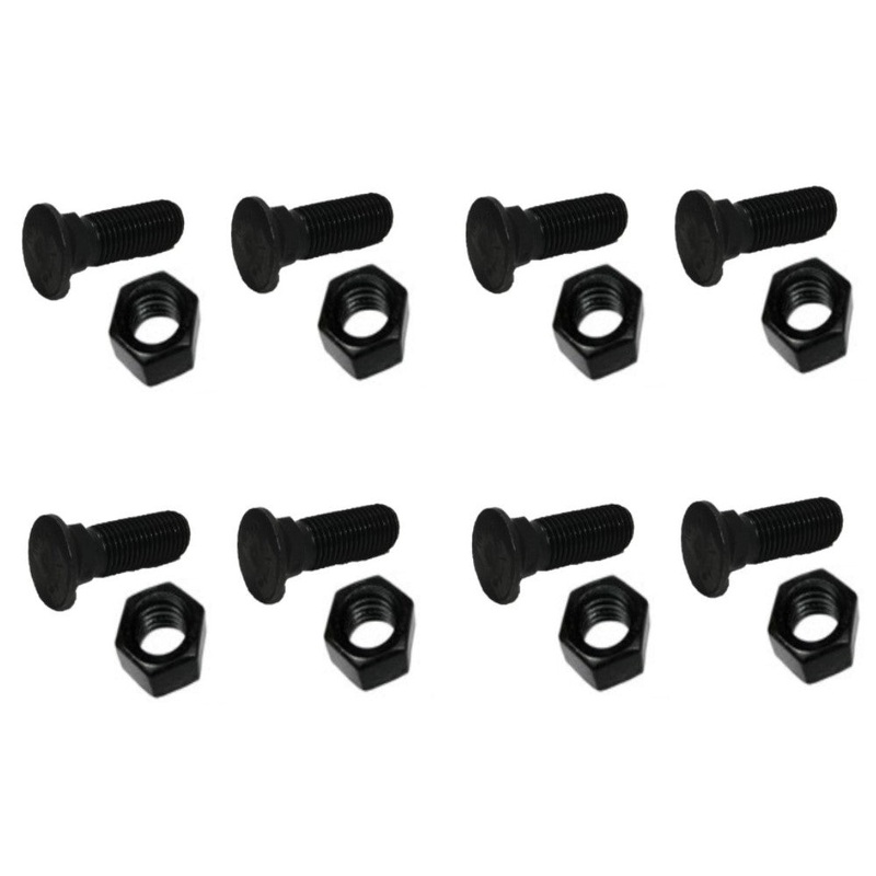 8 Plow Bolt & Nut for Blades Cutting Edge 5/8-11x2 1/4 Grade 8 Dome Head