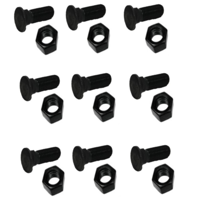 9 Plow Bolt & Nut for Blades / Cutting Edge 5/8-11x2 1/4 Grade 8 Dome Head