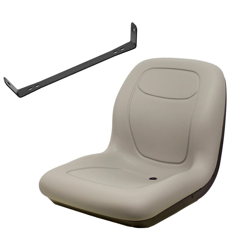 One Grey Vinyl Seat & Bracket Set Fits Multiple Makes & Models