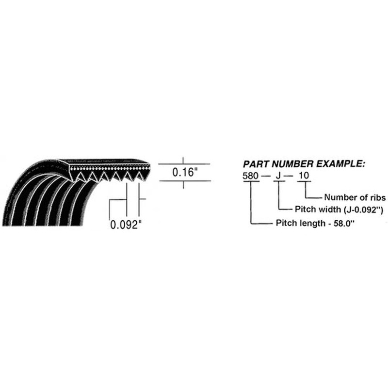 390J6 Replacement J-Poly-V Belt