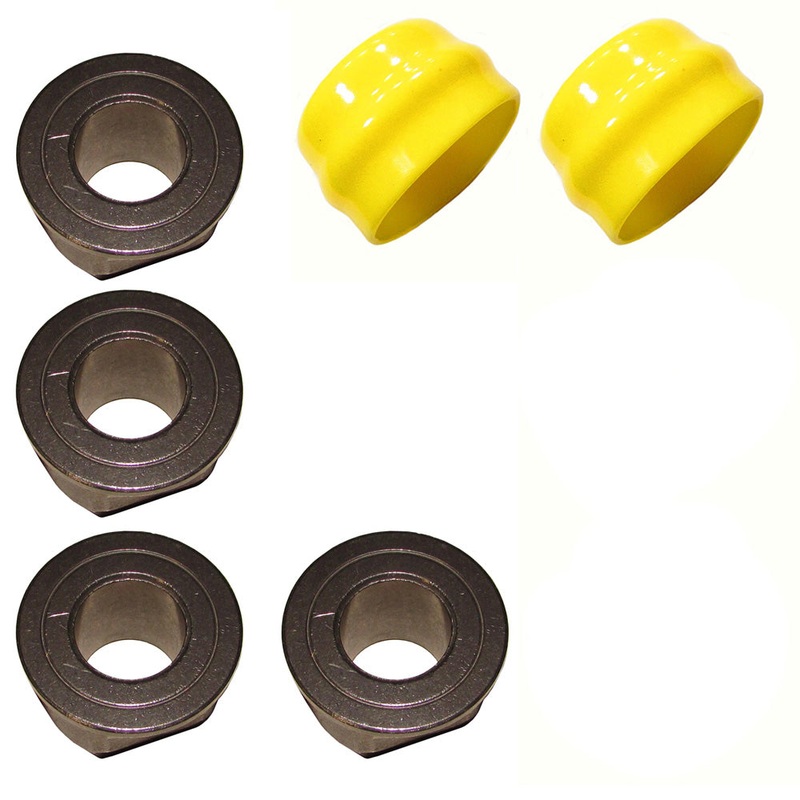 4 Pack Wheel Bushing Fits John Deere M123811 9040H & 2 Wheel Caps for M143338