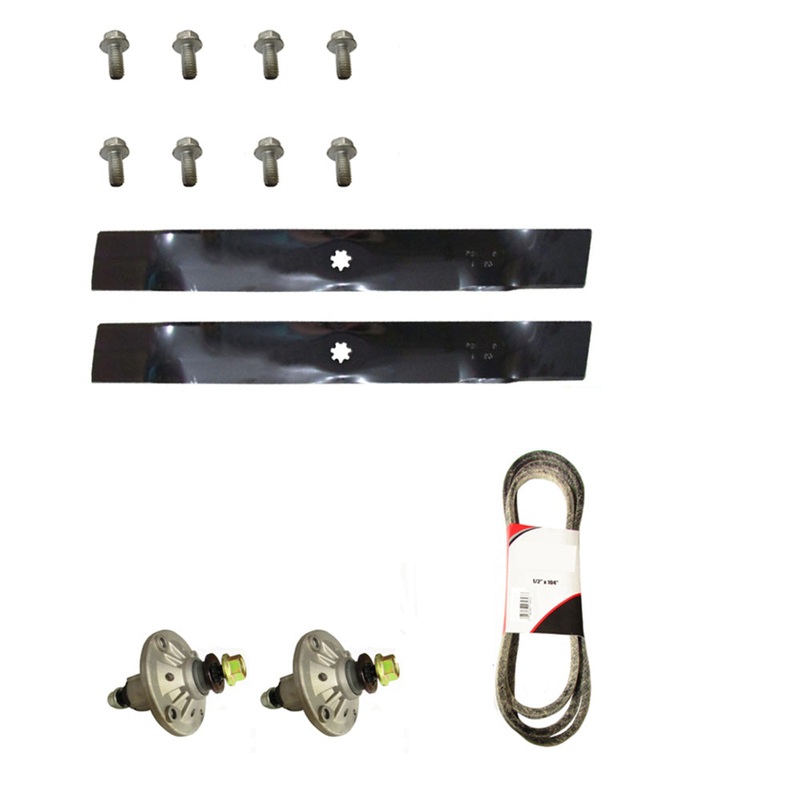 Deck Rebuild Kit Spindles Blades Belt Fits John Deere 42" LA115 100 Series