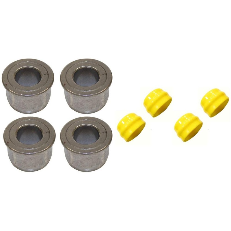 Four (4) New Aftermarket Wheel Bearings and Caps Fits John Deere L-Series Mowers