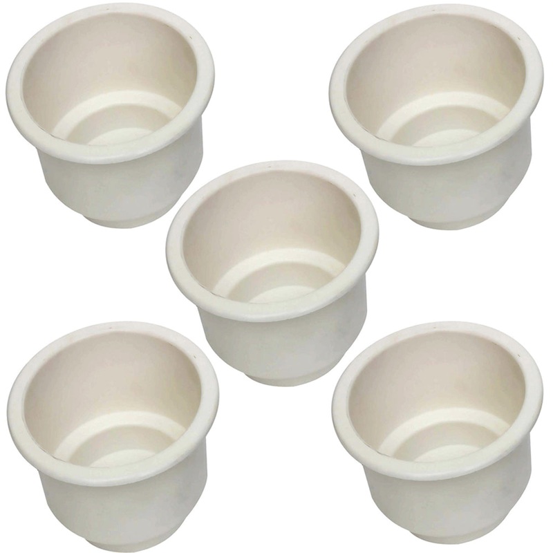 5 Pack White Plastic Cup Drink Can Holder for Boat Car Yacht Rv