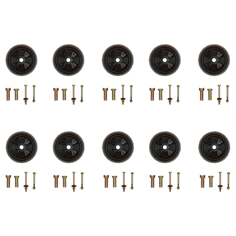 (10) New DECK WHEEL / ROLLER KITS Fits John Deere AM116299 AM133602 Anti Scalp M