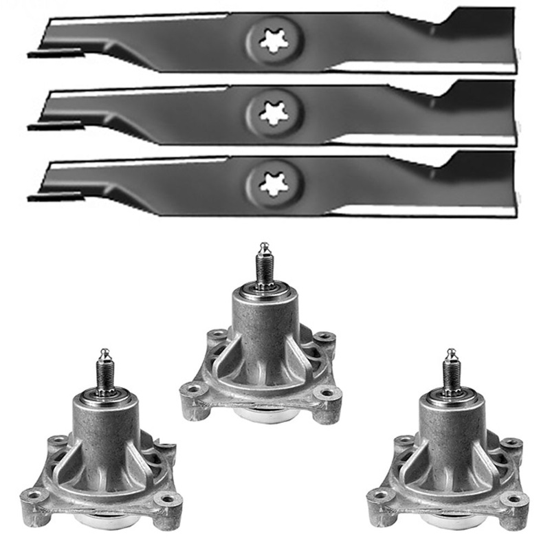 48" Deck Blades 180054 173920 and (3) 174356 Mandrels Fits Craftsman