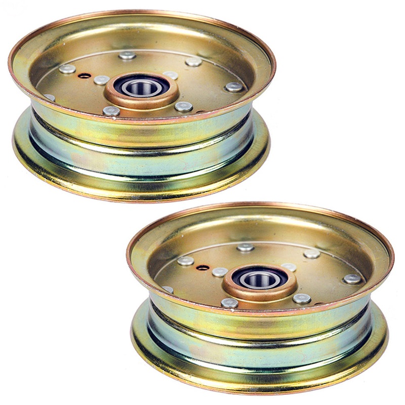 Set of (2) Flat Idler Pulleys Heavy Duty 539132728 539112196 589766101