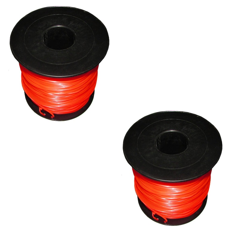 2PK 5lb .095 Square Red Commercial String Trimmer Line Spool Echo Fits Stihl Red