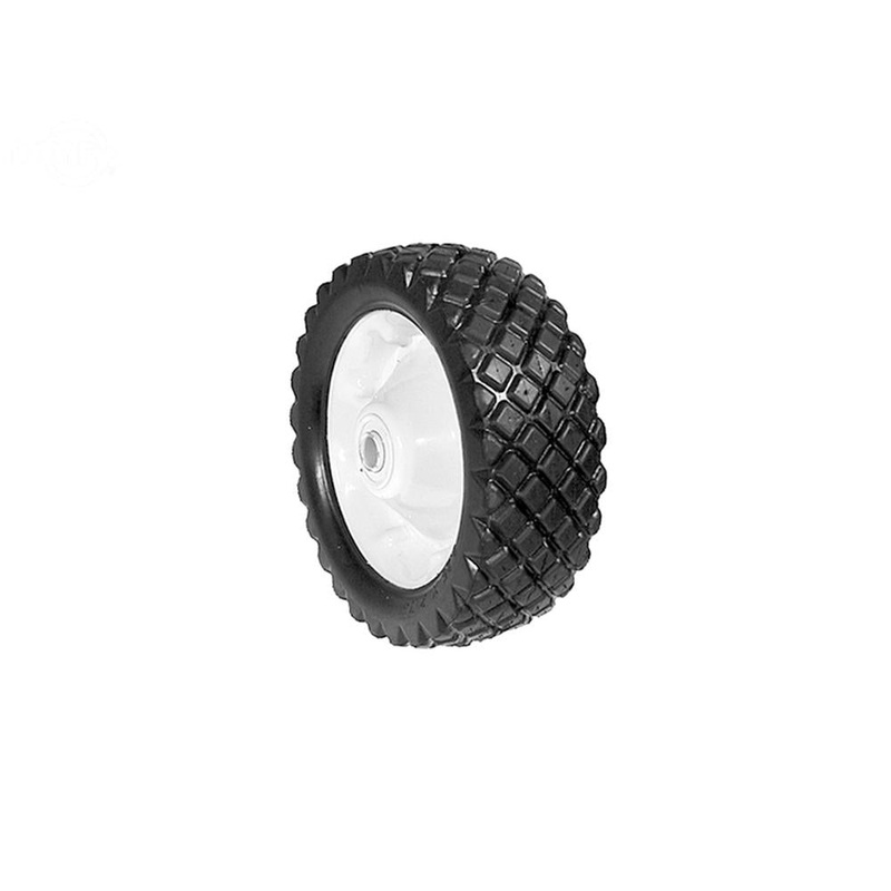 288 Steel Wheel 8.25" X 2.75" Diamond Tread Offset Hub Painted White