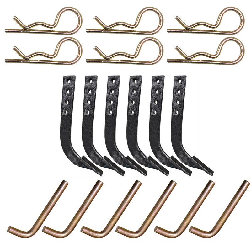 Lot of 6 Box Blade Shanks Pins & Clips 4 Hole 18" Long Heat Treated Blade Shanks