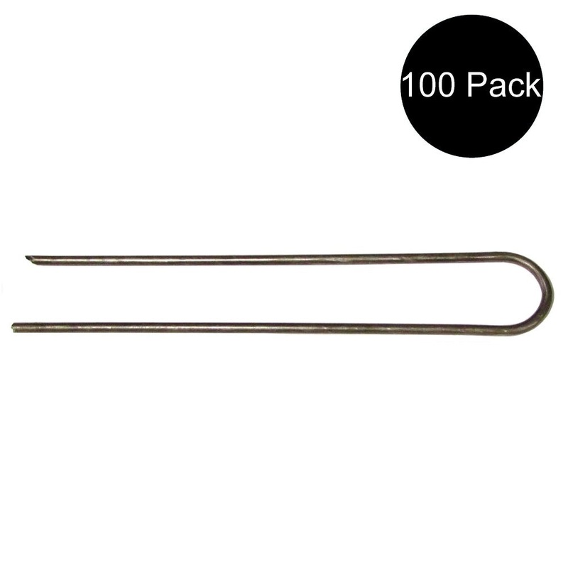 100 Pack Fence Anchor 6" Garden Landscape Ground Staples Spikes Stakes Pegs Pins