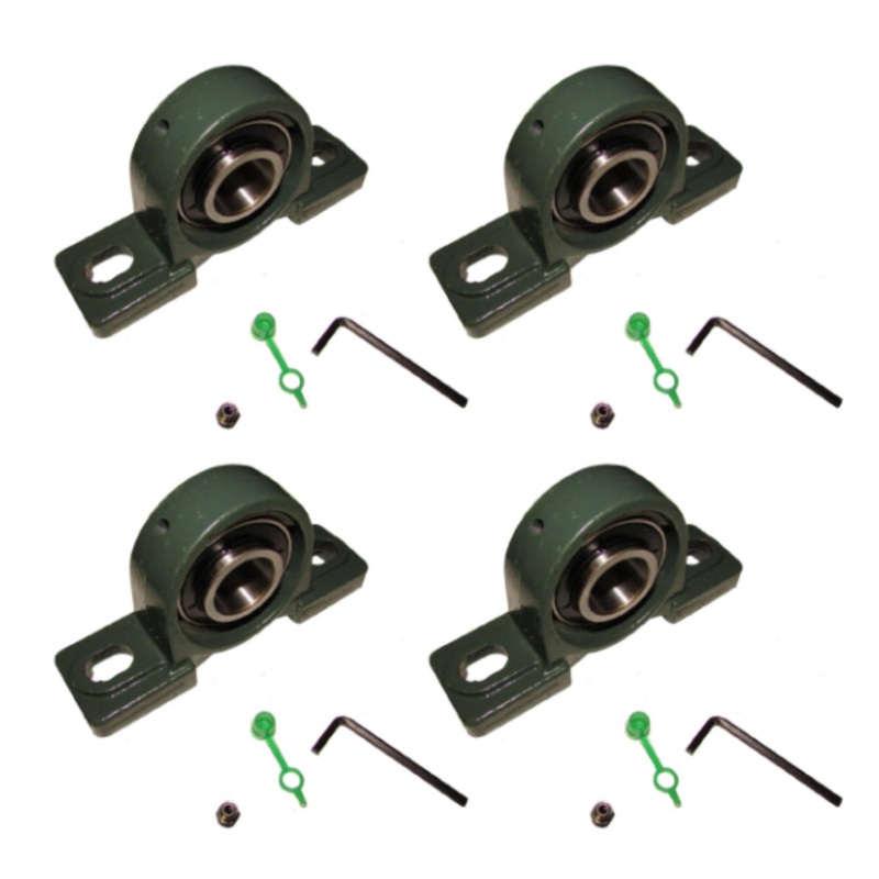 (4 Pcs) Solid Base 1" Pillow Block Bearing UCP205-16