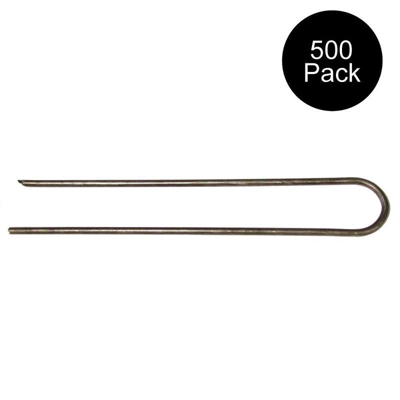 500 Pack 6" Landscape Staples SOD Staples Garden Stakes Round Anchor Fabric Pins