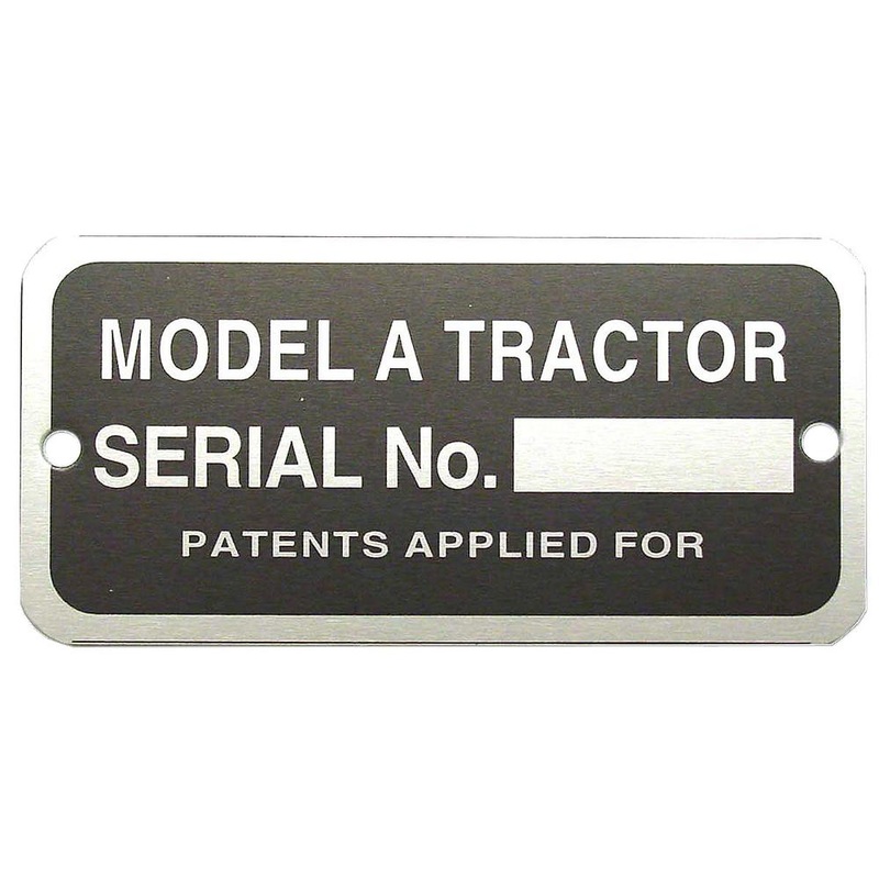 Serial Number Tag With Rivets Fits John Deere A