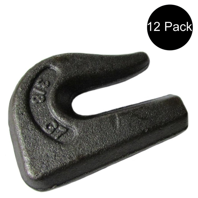 12 Weld On Grab Chain Hooks 3/8" G70 Wll 6,600 Bucket Trailer Rigging 0900104