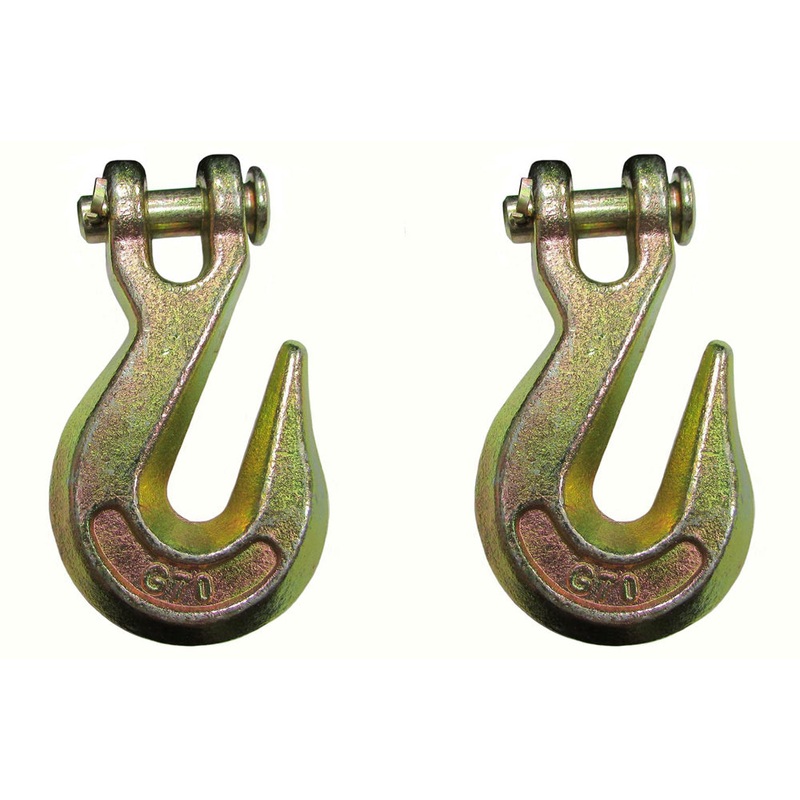 (2) 3/8" G70 Clevis Grab Hooks Tow Chain Hook Flatbed Truck/Trailer Tie Down