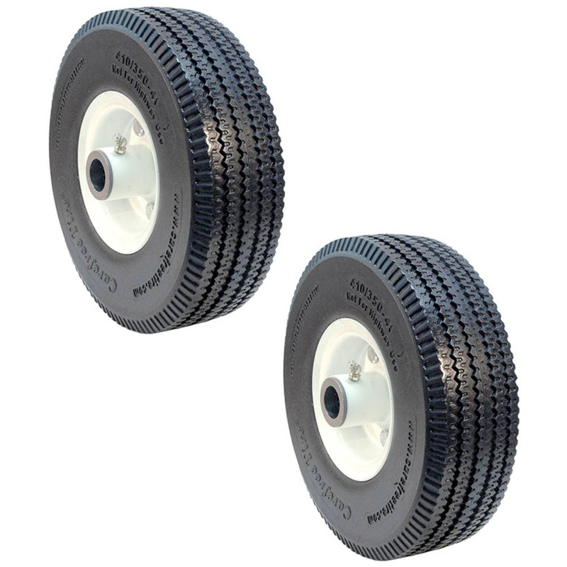 2 Flat Proof Tire Wheel Assemblies for 72310001 Velke X2 15010 4.10x3.50x4 Tires