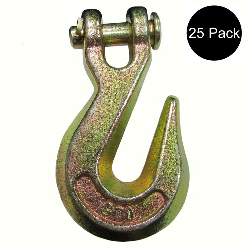 (25) G70 3/8" Clevis Grab Hooks for Wrecker Tow Chain Flatbed Trailer Tie Down