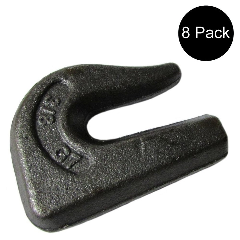8 Weld On Grab Chain Hooks 3/8" G70 Wll 6,600 Bucket Trailer Rigging 0900104