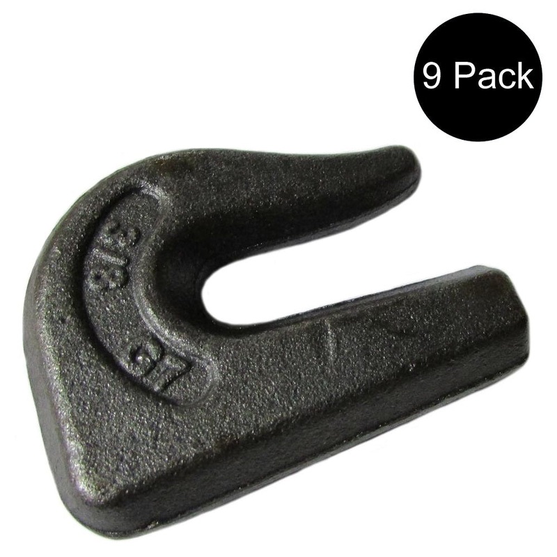 9 Weld On Grab Chain Hooks 3/8" G70 Wll 6,600 Bucket Trailer Rigging 0900104