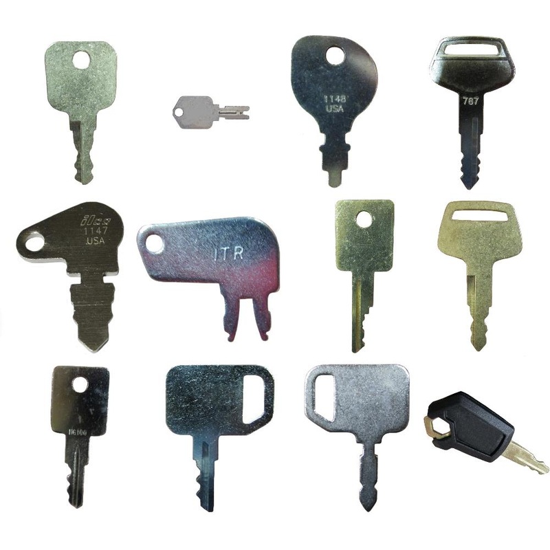 12 Heavy Equipment Keys Set Fits Case-Fits CAT-JD-Komatsu-The Basics-Great