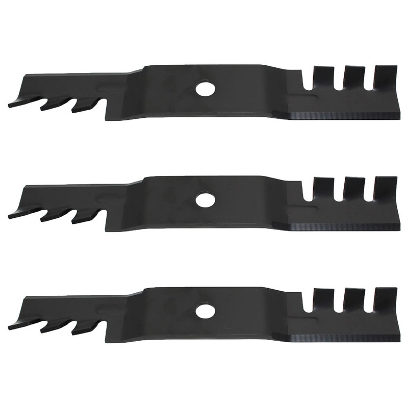 (3) Toothed Mulching Blades Fits John Deere Walk-Behind Mowers: GS25 GS30 GS45