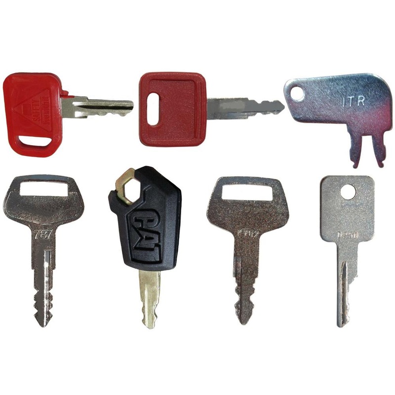 7 Heavy Equipment Key Set Fits John Deere Fits Caterpillar Fits Case Hyster Koma