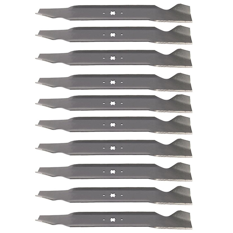 Set of (10) 21-3/16" X 6 Point Star Mower Blades  Fits Multiple Mower Models