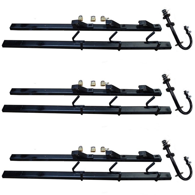 3 Place Lockable Holder Rack Trailer Weedeater Hedge Edge Brush Cutter Trimmer