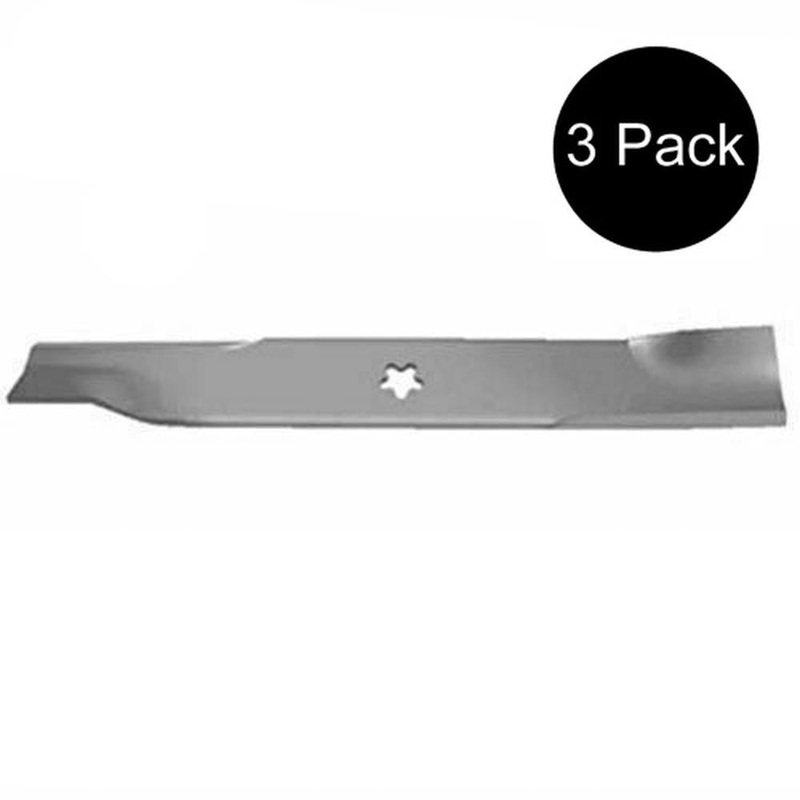 Set of 3 Replacement Fits Husqvarna 52" Cut Mower Blades 574870801 Star Hole 133