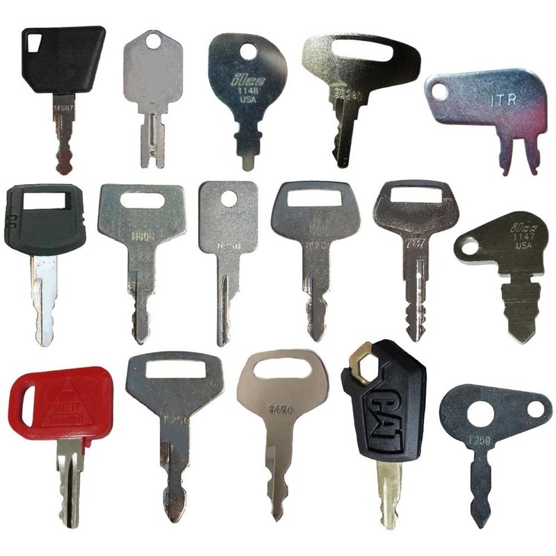 16 Keys Heavy Equipment / Construction Ignition Key Set Fits CAT Fits John Deere