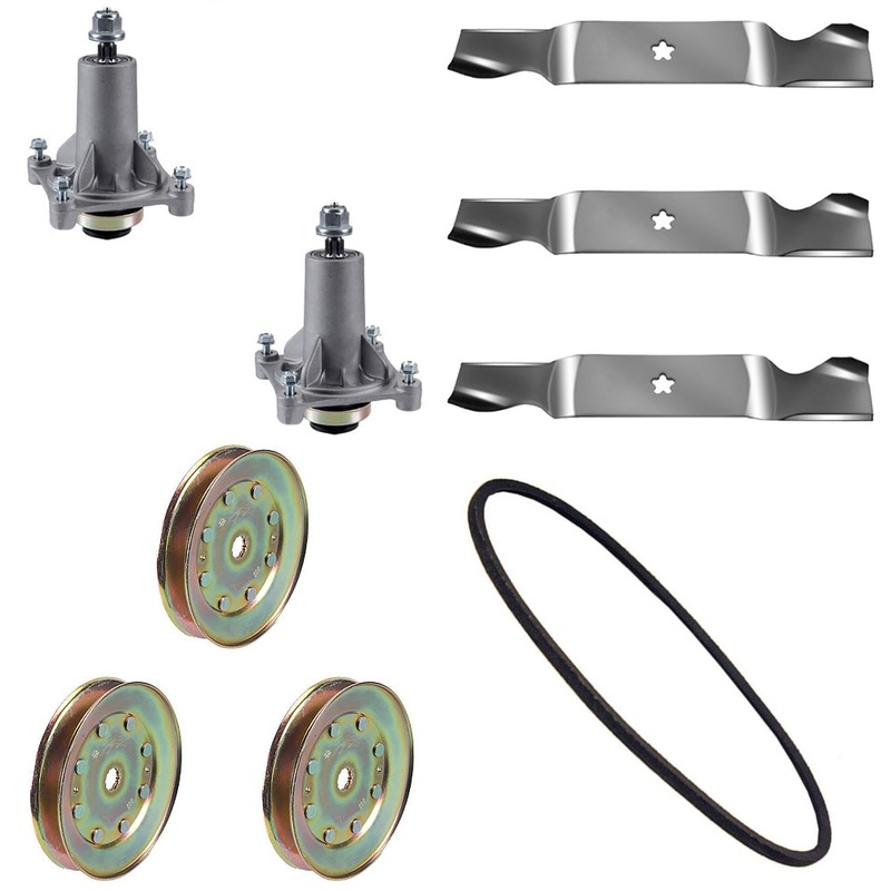 54" Mower Deck Rebuild Kit Fits Husqvarna YTH 2454 Blades Spindles Pulleys