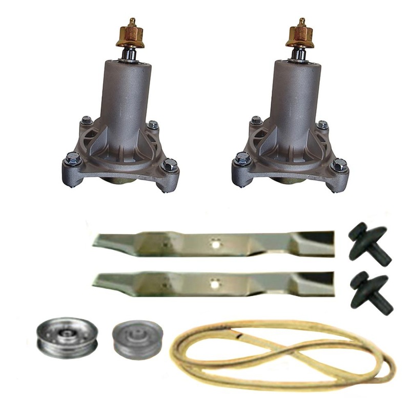 Mower Deck Rebuild Kit Includes 2 Spindles 2 Blades LH Idler RH Idler & Belt
