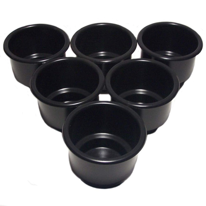 (100 Pack)- Boat Cup Holders 3-5/8, Black Plastic for Pontoon Boat RV Car Truck