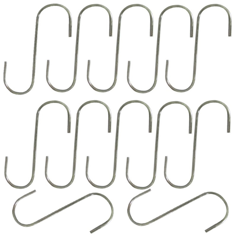 (12) 5" Steel S-Hooks For Various Household and Yard & Garden Applications