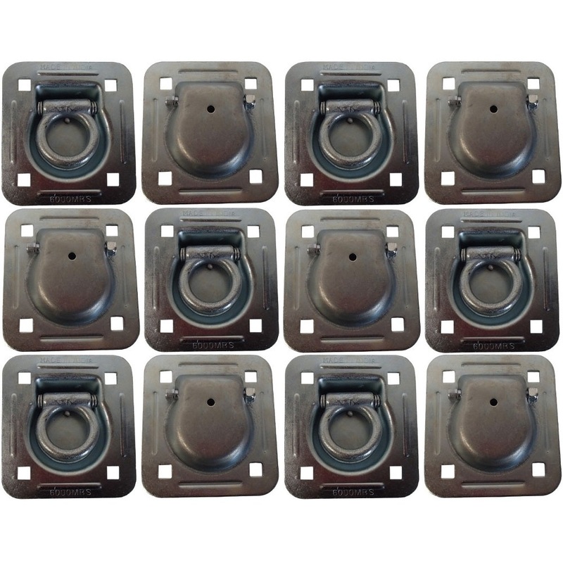 12 Pack Recessed D-Ring Fits Cargo Truck Trailer 6,000 lb. Capacity Anchor