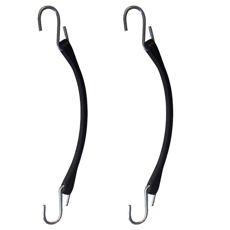 (2) 9" Rubber Tarp Straps Flatbed Truck Trailer Bungee Cord Tie Down Tire Chains