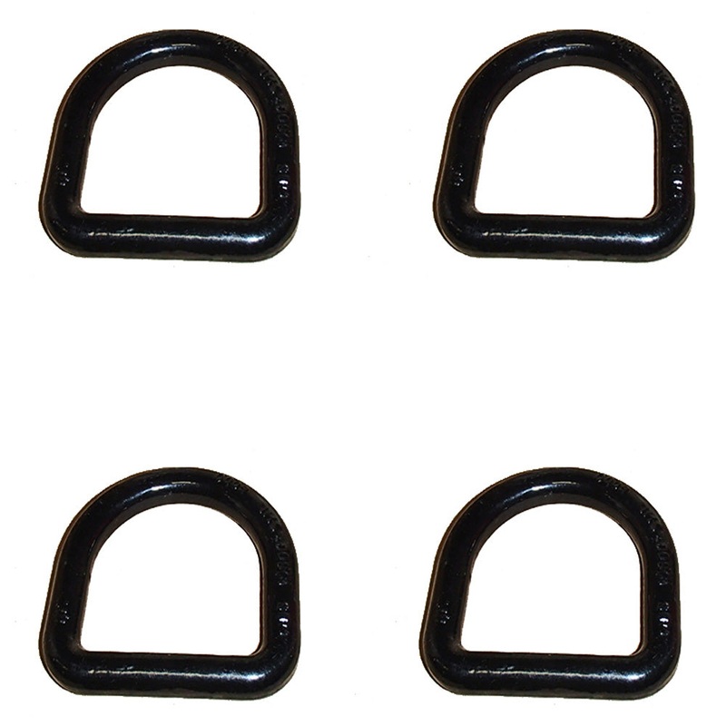 (4) 5/8" D Ring Weld On Flatbed Truck Trailer Tie Down Strap Cargo Chain Ratchet