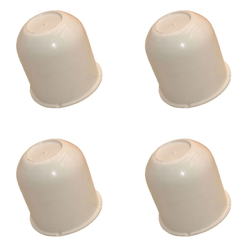 4 White Trailer Wheel Hub Center Cap 3.125" Diameter Travel Trailer Camper RV