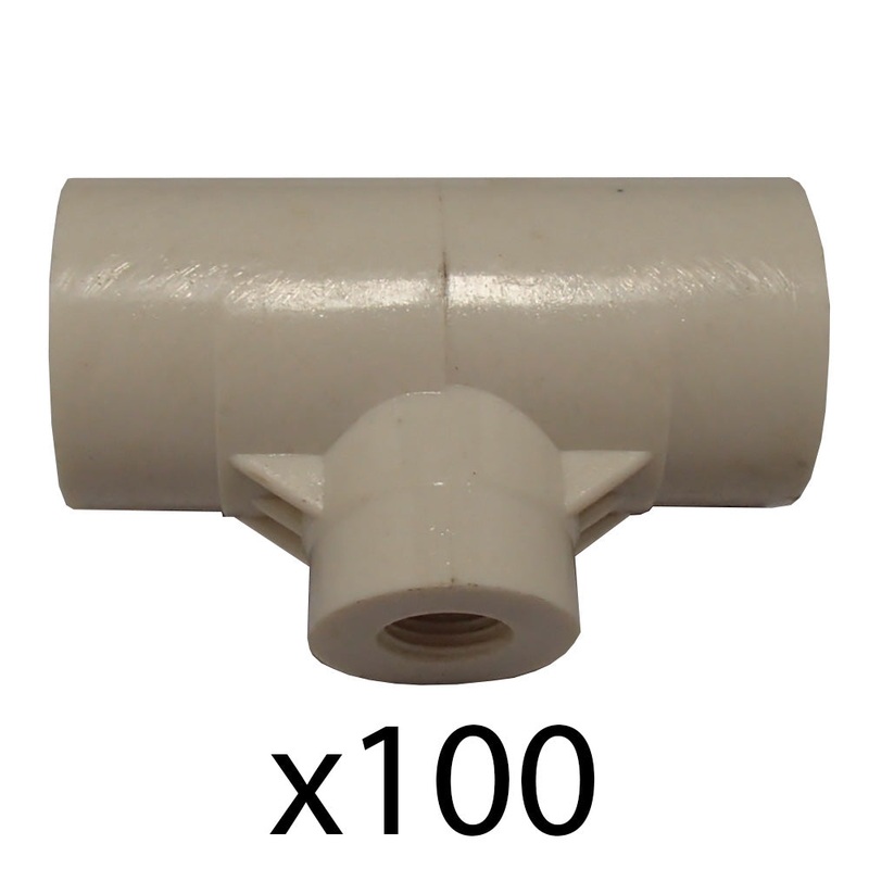 One Hundred (100) Water Drinker 1/2" PVC Fitting for Waterer Cups or Nipples