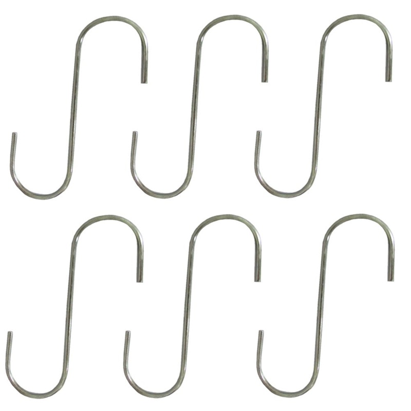 Six (6) 5" Steel S-Hooks For Various Household and Yard & Garden Applications