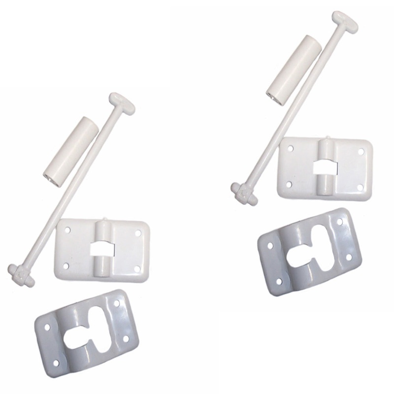 Two (2) 6" White T-Style Door Latch Holder RV Camper Trailer Cargo Hatch White