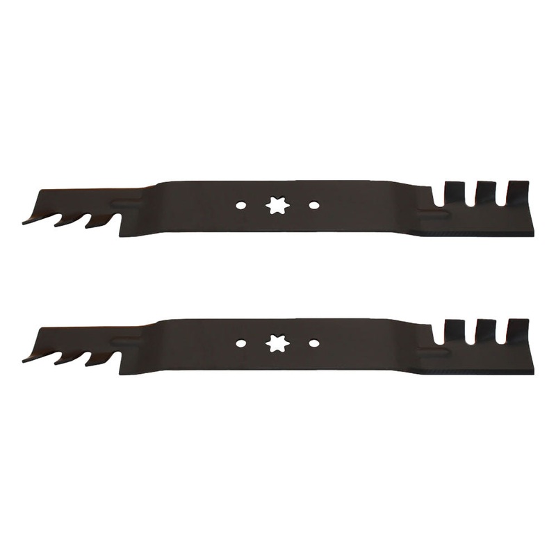 (2) Replacement 21-3/16" X 6 Point Star Mulching Blades- Toothed Fits MTD Mowers