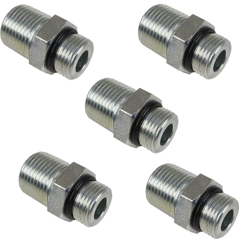 5 Pack Hydraulic Adaptors - 1/2" Male O-Ring Fits Boss