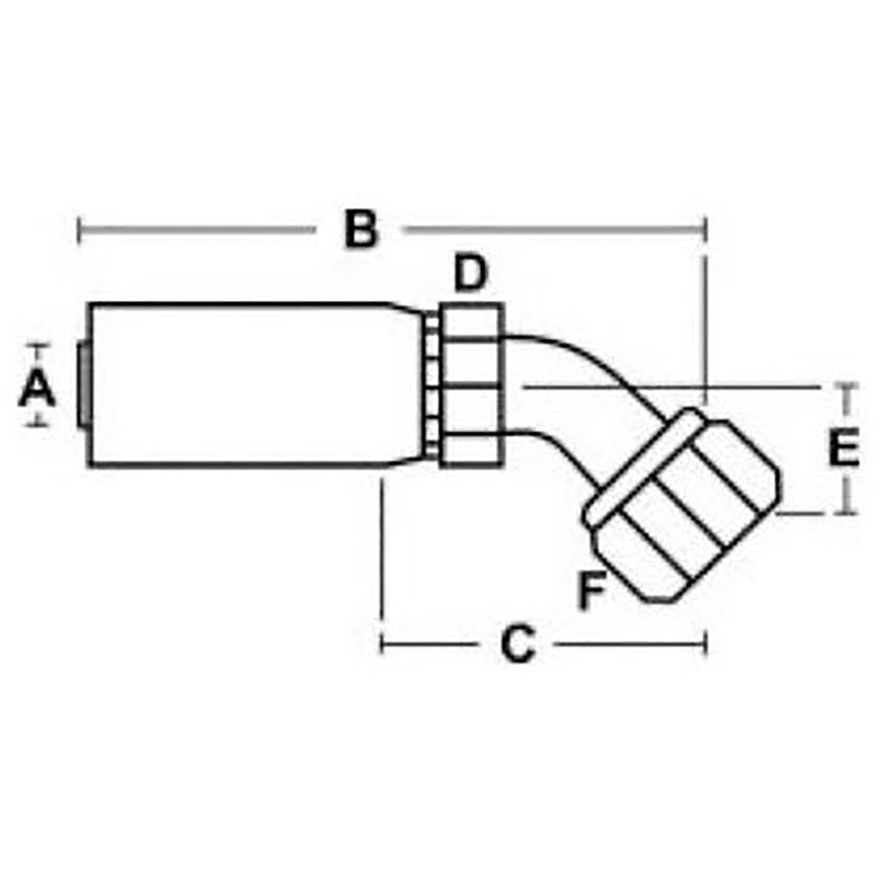 FJX45-08-08 10-Pack (10) HC Series JIC 37 Crimp Fitting 08U-688 HY08-08FJ45T